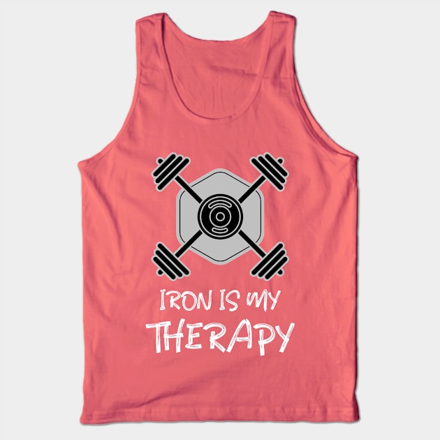 IRON IS MY THERAPY Tank Top by Style-Threads